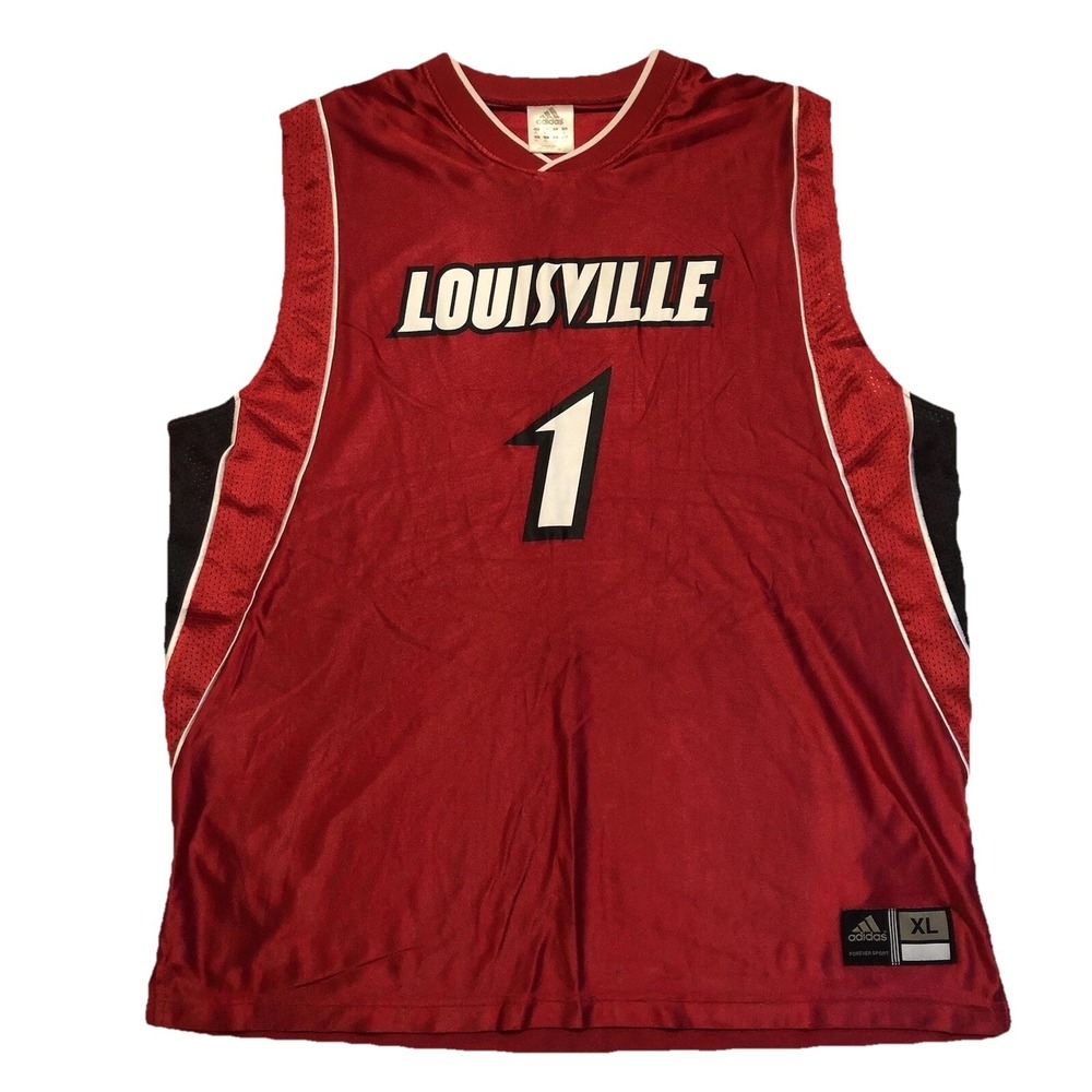 Adidas Louisville Cardinals Basketball Jersey Size XL Polyester Red